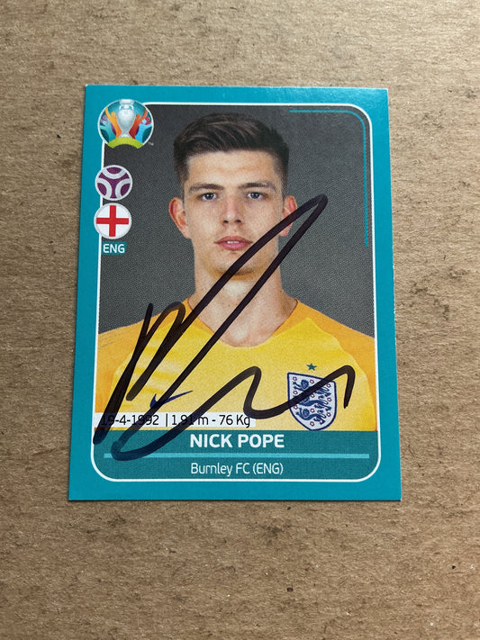 Nick Pope, England 🏴󠁧󠁢󠁥󠁮󠁧󠁿 UEFA Euro 2020 Panini hand signed