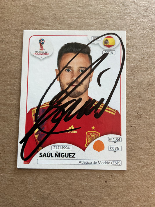Saul Niguez, Spain 🇪🇸 FIFA World Cup 2018 Panini hand signed