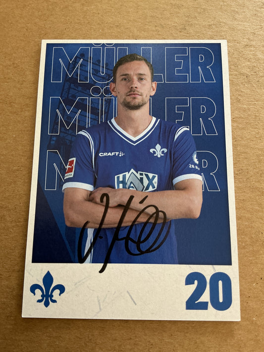 Jannik Müller, Germany 🇩🇪 SV Darmstadt 98 2023/24 hand signed