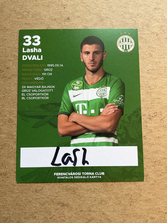 Lasha Dvali, Georgia 🇬🇪 Ferencváros 2020/21 hand signed
