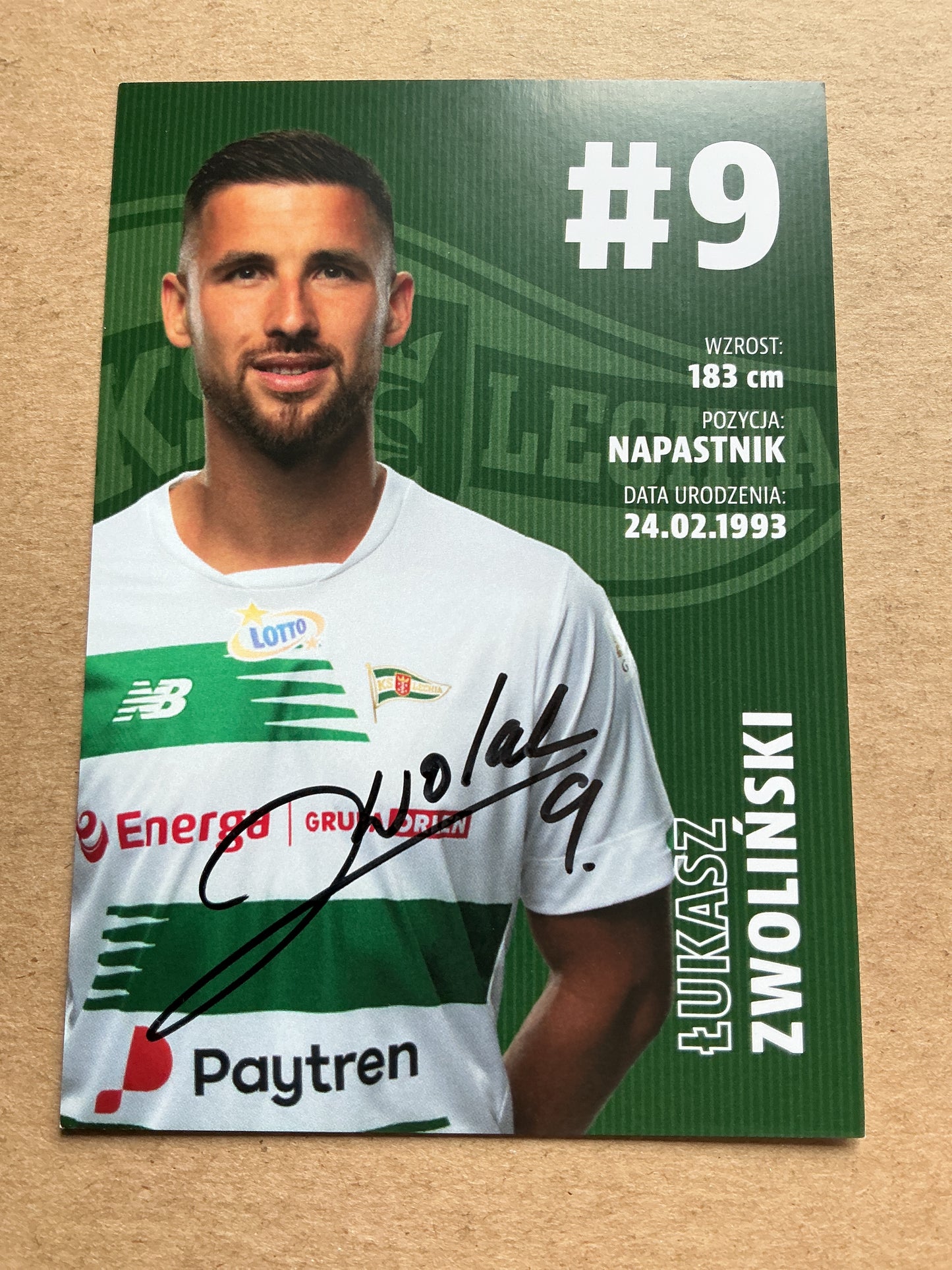 Łukasz Zwoliński, Poland 🇵🇱 Lechia Gdansk 2020/21 hand signed