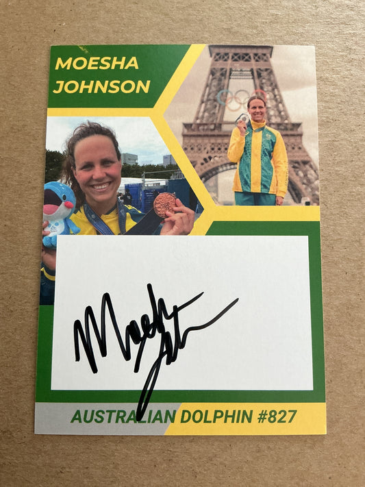 Moesha Johnson, Australia 🇦🇺 Swimming Summer Olympics 2024 hand signed