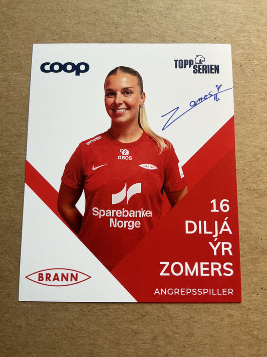 Dilja Yr Zomers, Iceland 🇮🇸 SK Brann 2025/26 hand signed