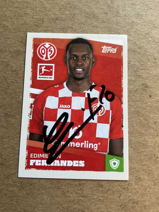 Edmilson Fernandes, Switzerland 🇨🇭 FSV Mainz 05 2023/24 Topps hand signed