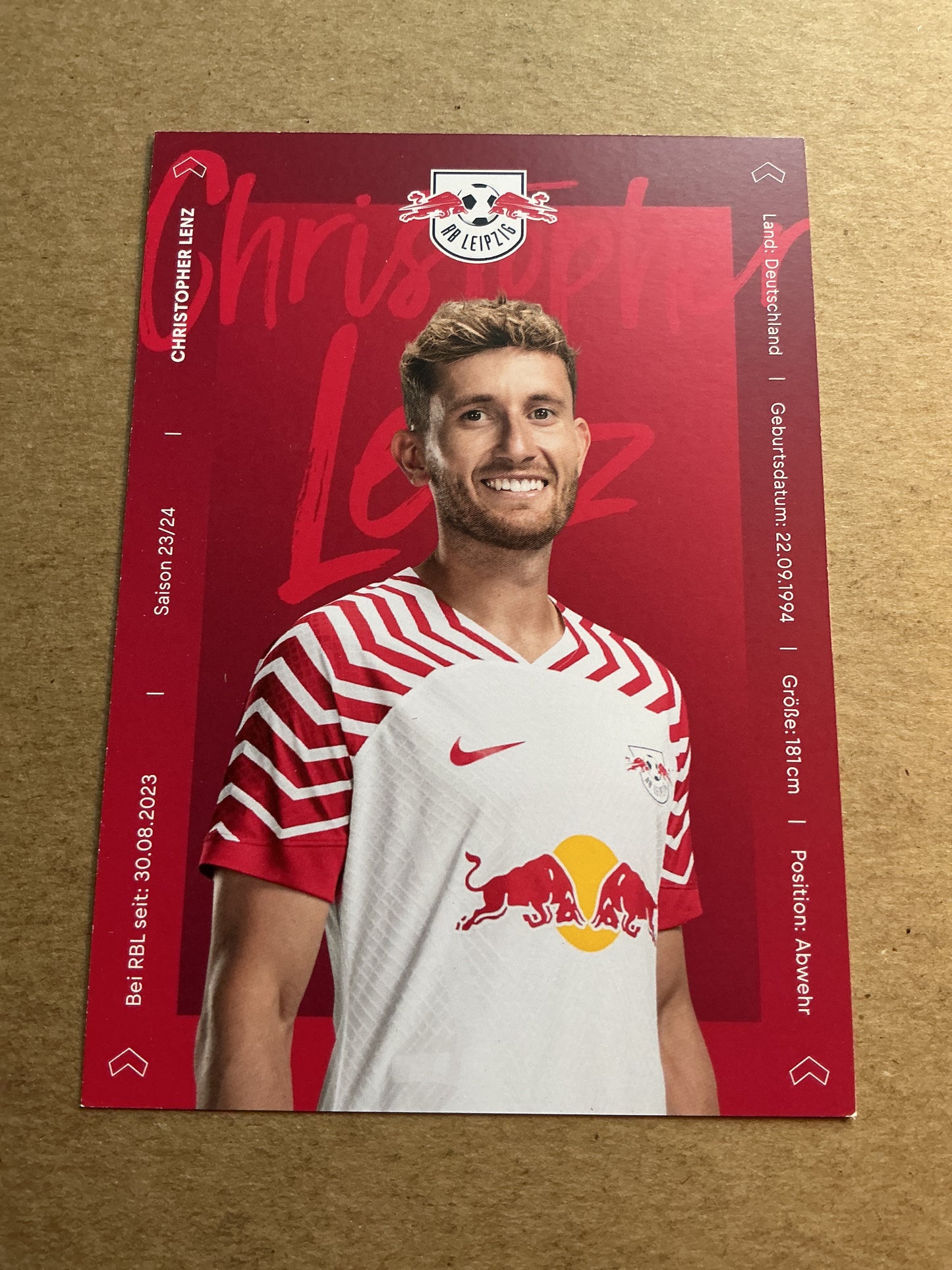 Christopher Lenz, Germany 🇩🇪 RB Leipzig 2023/24 hand signed