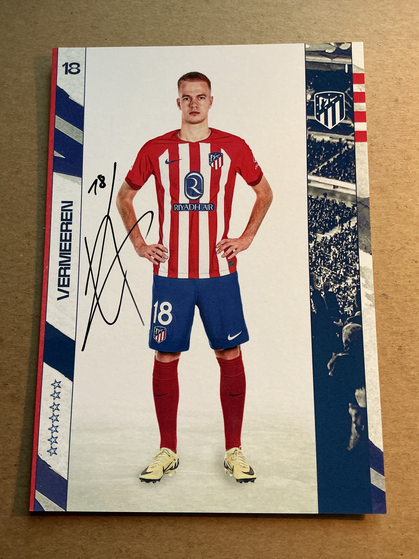 Arthur Vermeeren, Belgium 🇧🇪 Atletico Madrid 2023/24 hand signed