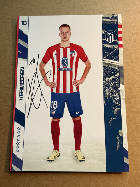 Arthur Vermeeren, Belgium 🇧🇪 Atletico Madrid 2023/24 hand signed