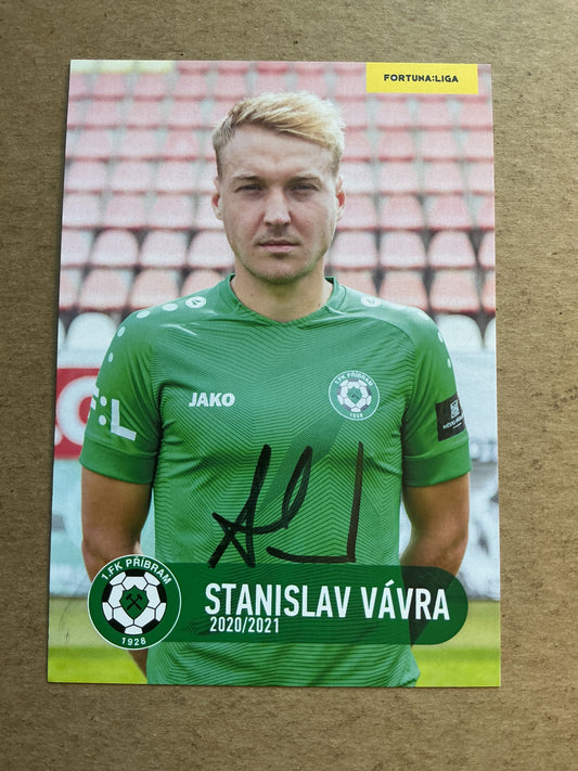 Stanislav Vávra, Czech Republic 🇨🇿 1.FK Příbram 2020/21 hand signed