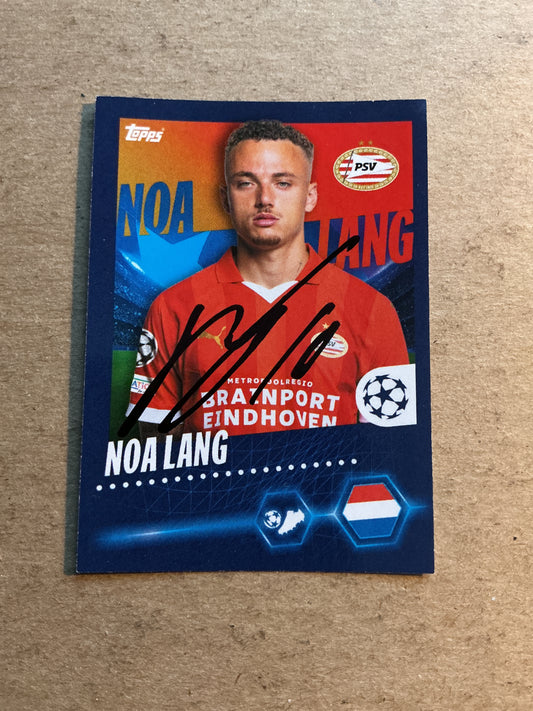 Noa Lang, Netherlands 🇳🇱 PSV Eindhoven 2023/24 Topps hand signed