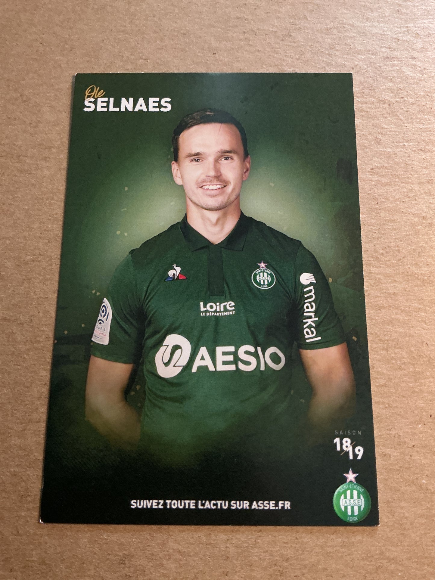Ole Selnæs, Norway 🇳🇴 AS Saint-Etienne 2018/19 hand signed