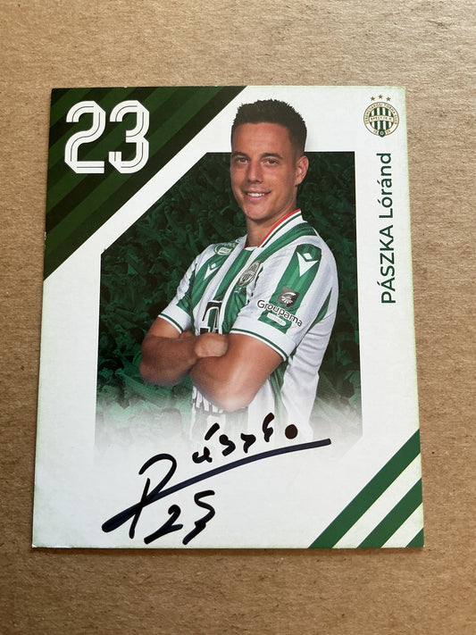 Lorand Paszka, Hungary 🇭🇺 Ferencvaros TC 2024/25 hand signed