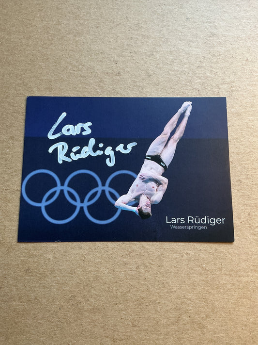 Lars Rüdiger, Germany 🇩🇪 Diving Summer Olympics 2024 hand signed