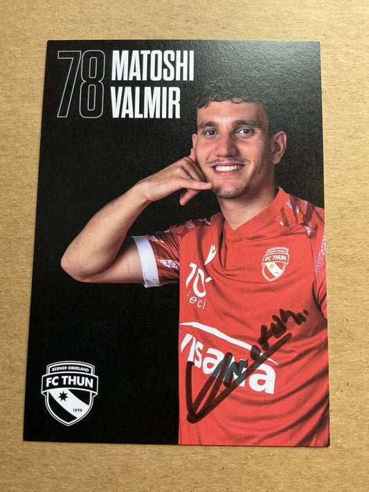 Valmir Matoshi, Switzerland 🇨🇭 FC Thun 2024/25 hand signed