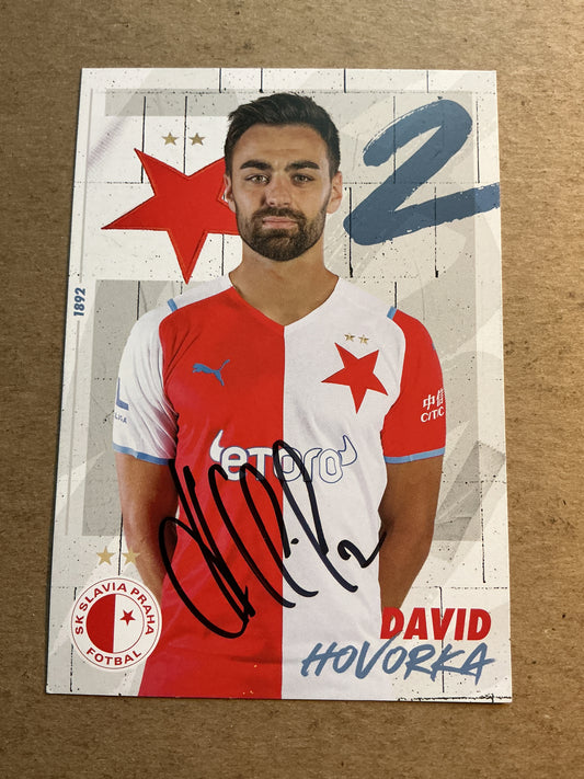 David Hovorka, Czech Republic 🇨🇿 SK Slavia Prague 2021/22 hand signed
