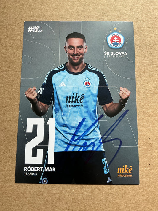 Robert Mak, Slovakia 🇸🇰 SK Slovan Bratislava 2024/25 hand signed