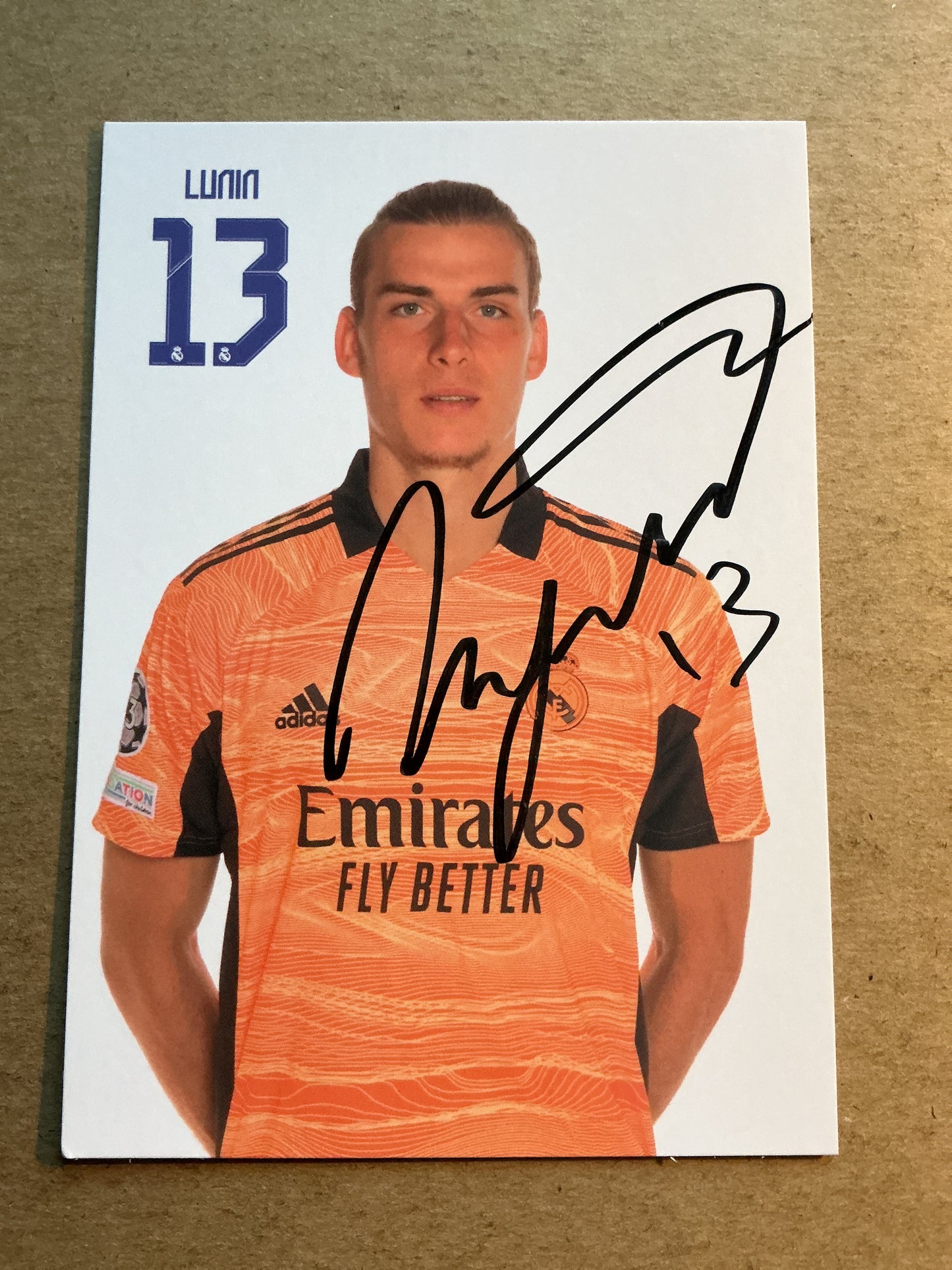 Andriy Lunin, Ukraine 🇺🇦 Real Madrid 2021/22 hand signed