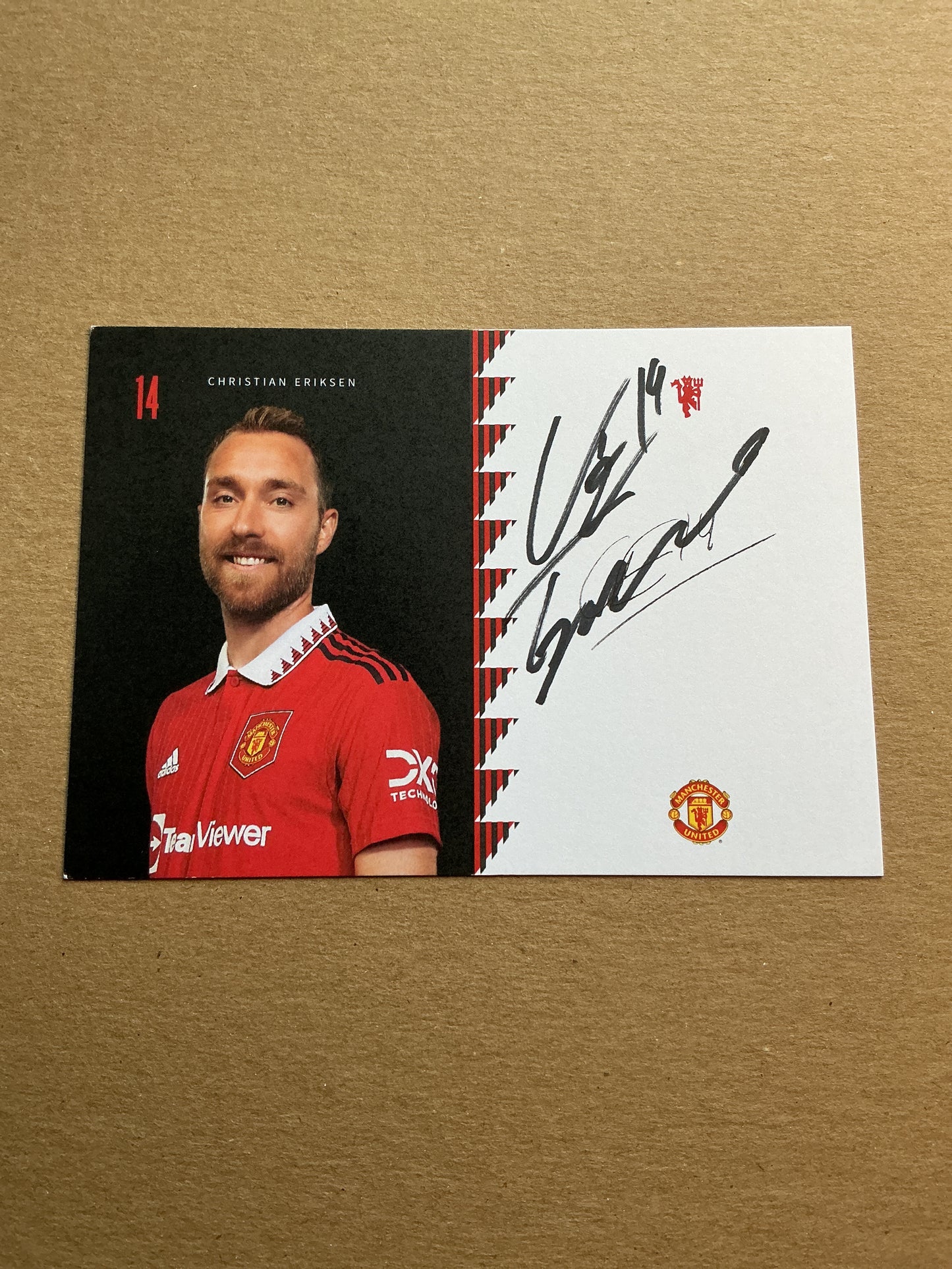 Christian Eriksen, Denmark 🇩🇰 Manchester United 2022/23 hand signed