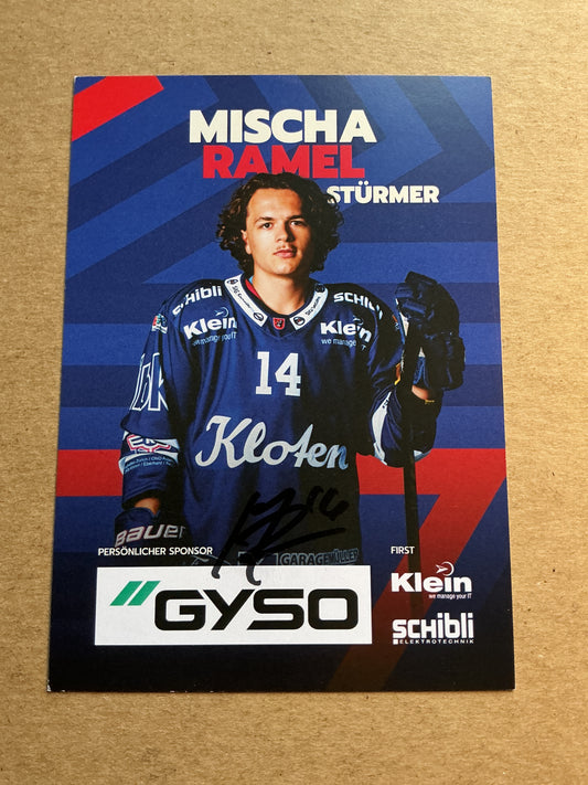 Mischa Ramel, Switzerland 🇨🇭 EHC Kloten 2024/25 hand signed