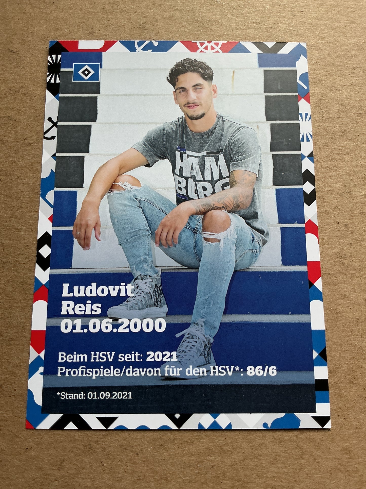 Ludovit Reis, Netherlands 🇳🇱 Hamburger SV 2021/22 hand signed