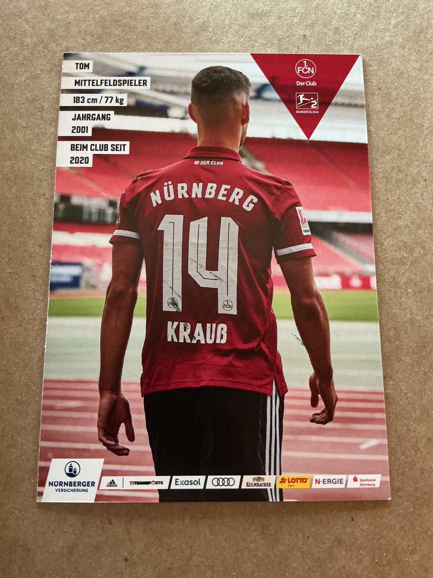 Tom Krauß, Germany 🇩🇪 1.FC Nürnberg 2021/22 hand signed