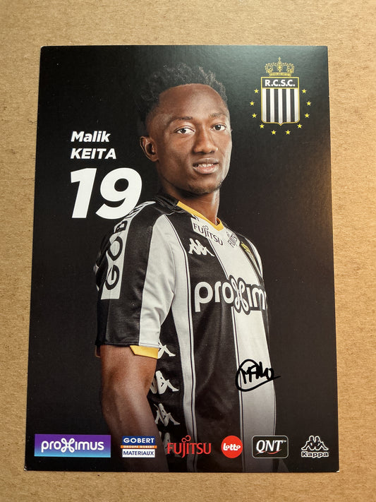 Malik Keita, Guinea 🇬🇳 Royal Charleroi SC 2019/20 hand signed