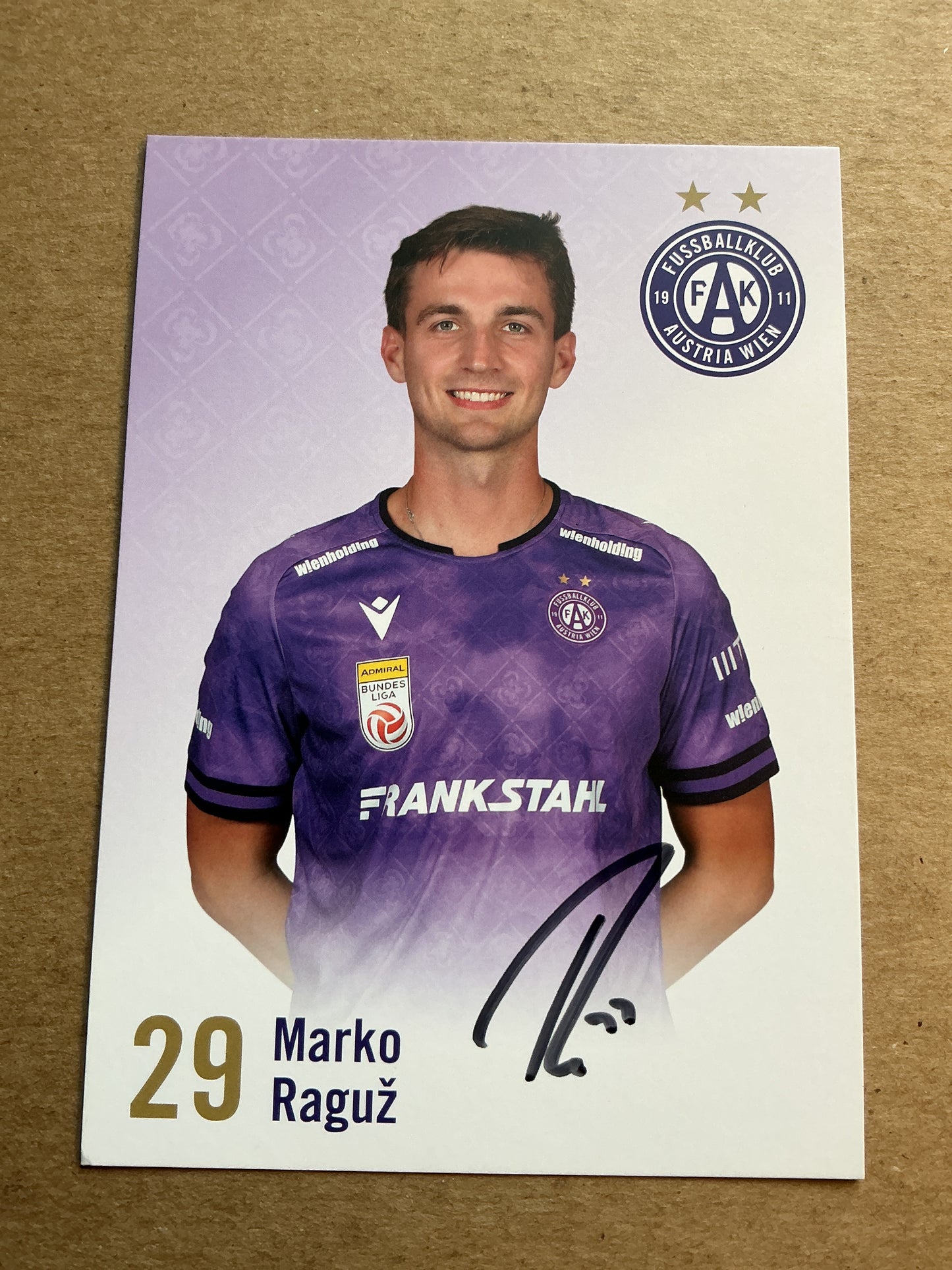 Marko Raguz, Austria 🇦🇹 Austria Wien 2024/25 hand signed