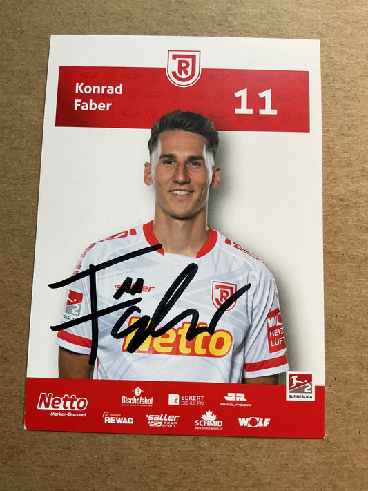 Konrad Faber, Germany 🇩🇪 Jahn Regensburg 2022/23 hand signed