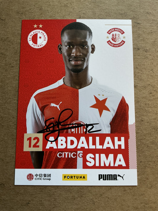 Abdallah Sima, Senegal 🇸🇳 SK Slavia Prague 2020/21 hand signed