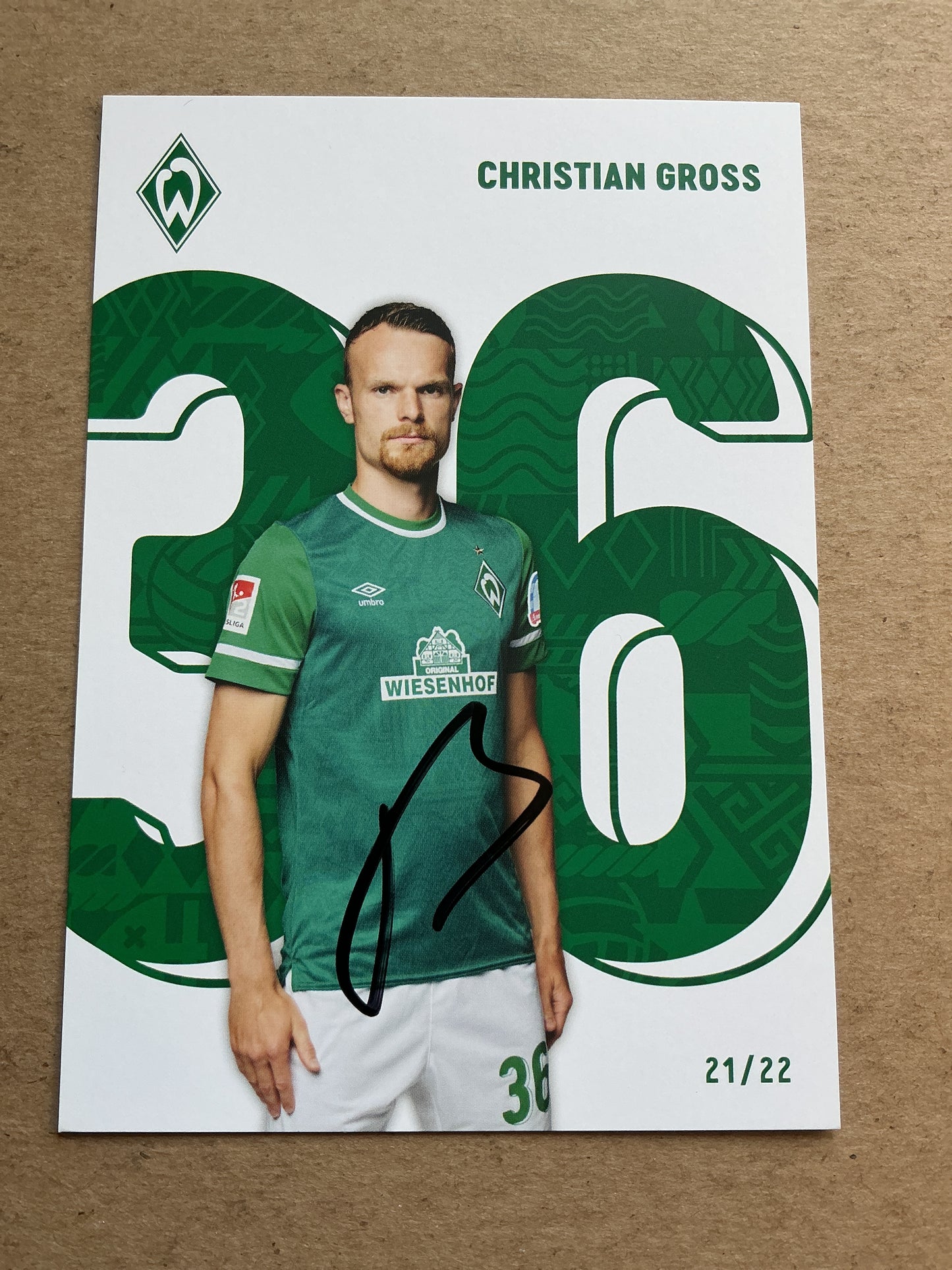 Christian Groß, Germany 🇩🇪 SV Werder Bremen 2021/22 hand signed