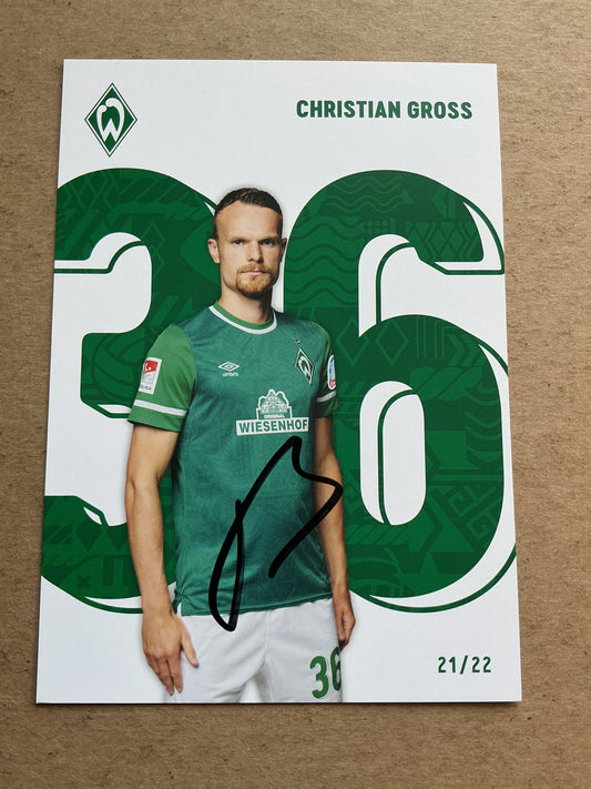 Christian Groß, Germany 🇩🇪 SV Werder Bremen 2021/22 hand signed