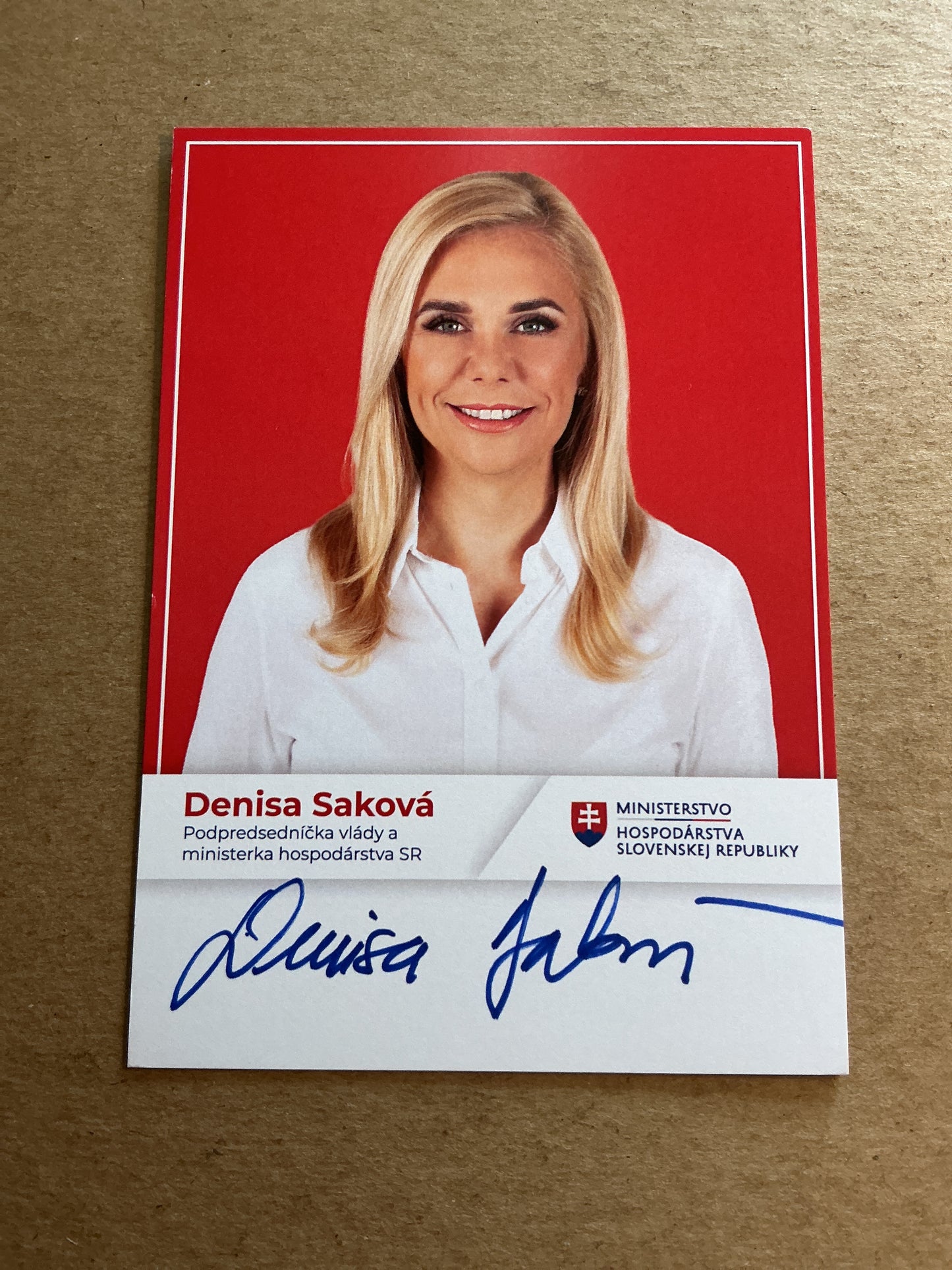 Denisa Sakova, Slovakia 🇸🇰 Minister of Economy 2025 hand signed
