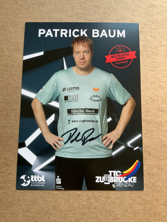 Patrick Baum, Germany 🇩🇪 Table Tennis Sports 2024 hand signed