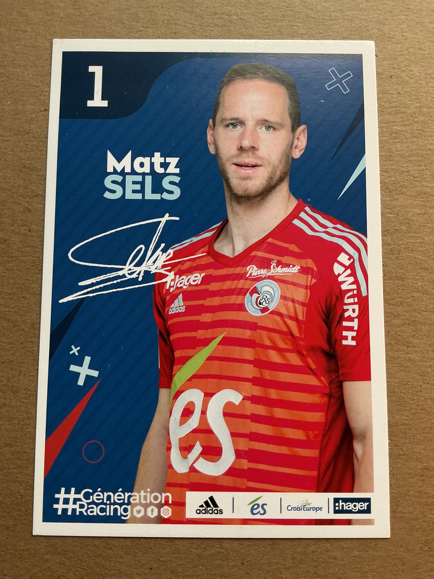 Matz Sels, Belgium 🇧🇪 RC Strasbourg 2019/20 hand signed
