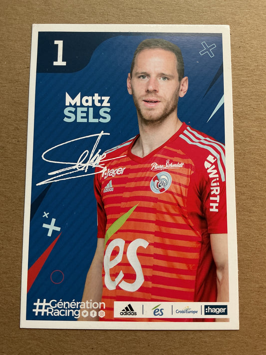 Matz Sels, Belgium 🇧🇪 RC Strasbourg 2019/20 hand signed