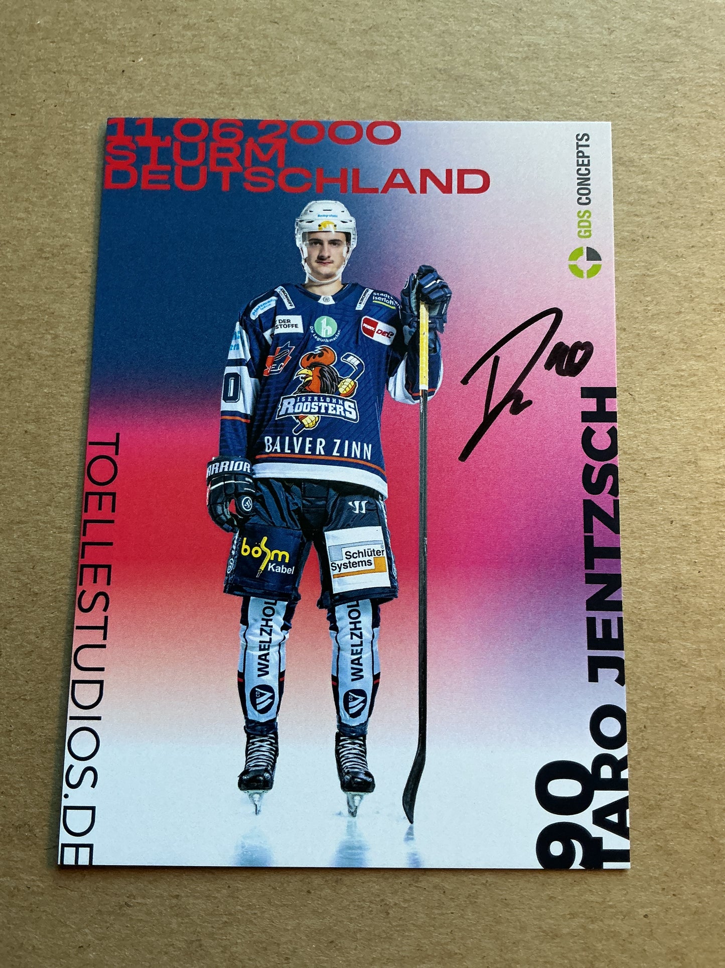 Taro Jentzsch, Germany 🇩🇪 Iserlohn Roosters 2024/25 hand signed