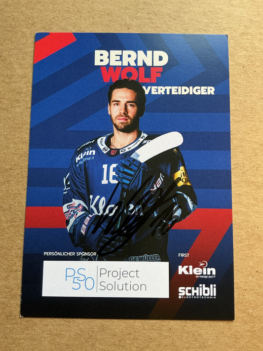 Bernd Wolf, Austria 🇦🇹 EHC Kloten 2024/25 hand signed