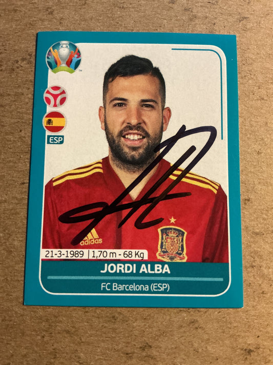 Jordi Alba, Spain 🇪🇸 UEFA Euro 2020 Panini hand signed