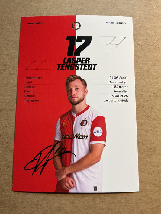 Casper Tengstedt, Denmark 🇩🇰 Feyenoord Rotterdam 2025/26 hand signed