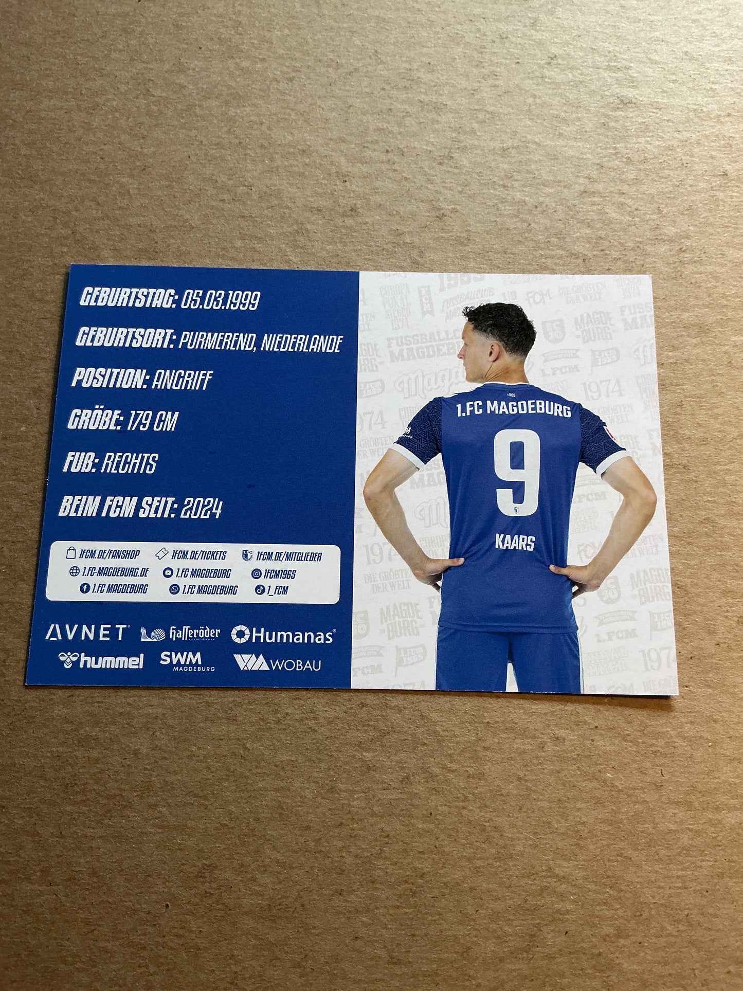 Martijn Kaars, Netherlands 🇳🇱 1.FC Magdeburg 2024/25 hand signed