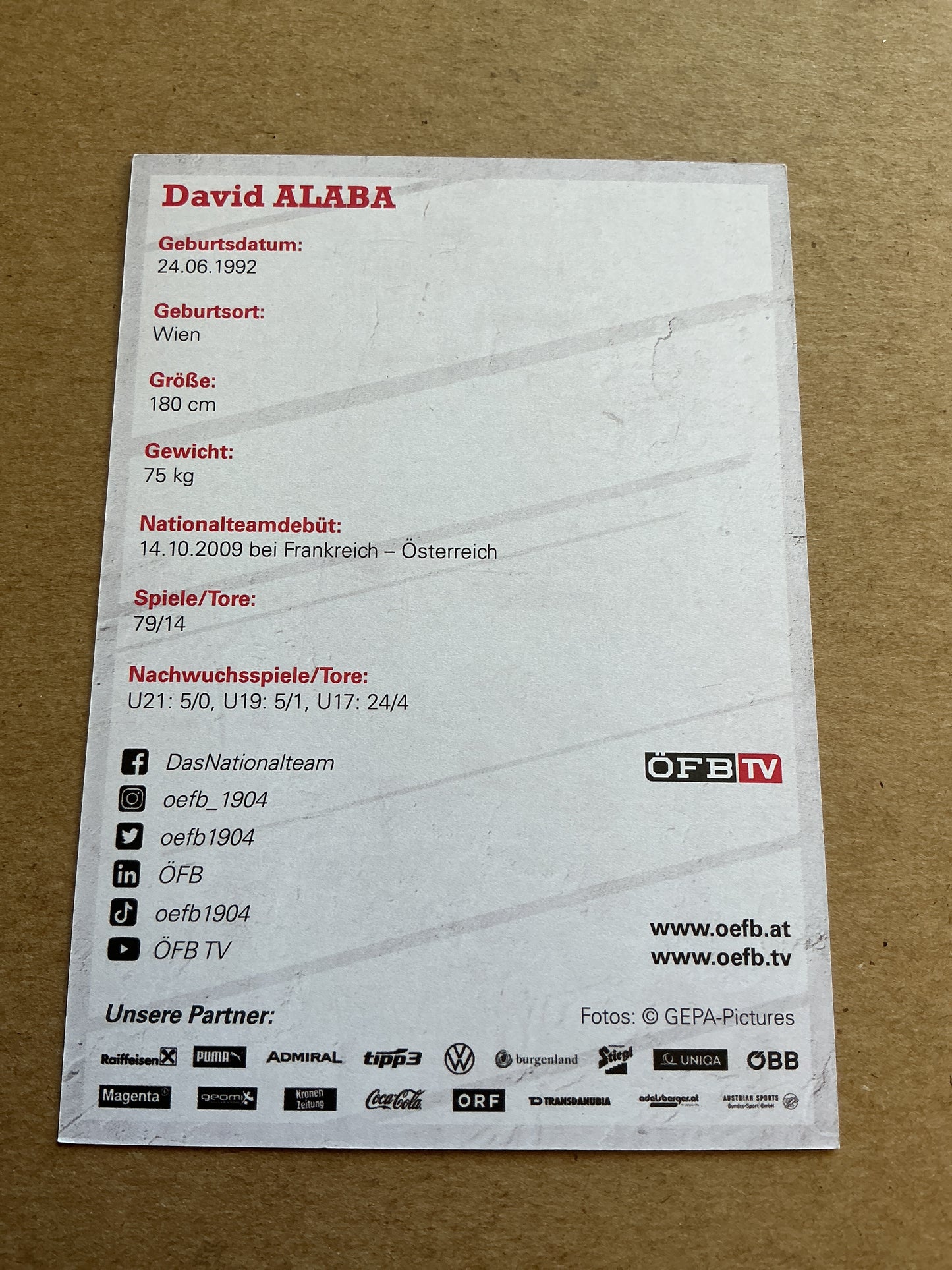 David Alaba, Austria 🇦🇹 2021 hand signed