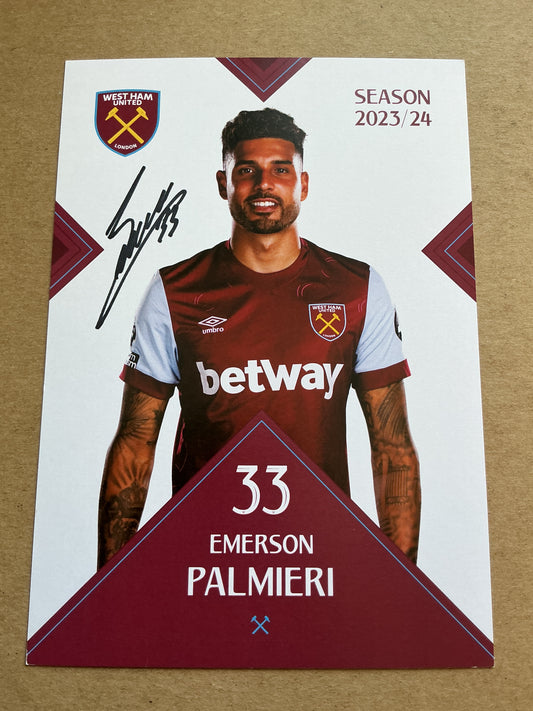 Emerson Palmieri, Italy 🇮🇹 West Ham United 2023/24 hand signed