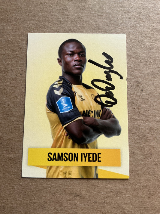 Samson Iyede, Nigeria 🇳🇬 AC Horsens 2022/23 hand signed