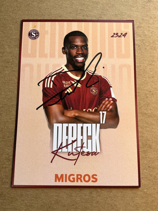 Dereck Kutesa, Switzerland 🇨🇭 Servette FC 2023/24 hand signed