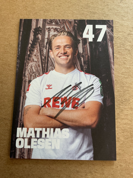 Mathias Olesen, Luxemburg 🇱🇺 1.FC Köln 2023/24 hand signed