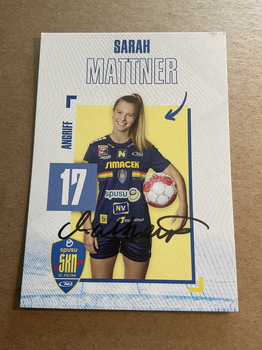 Sarah Mattner, Germany 🇩🇪 SKN St. Pölten 2024/25 hand signed