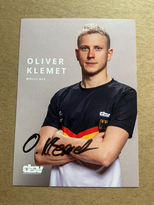 Oliver Klemet, Germany 🇩🇪 Swimming Summer Olympics 2024 hand signed