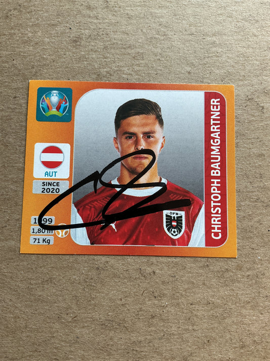 Christoph Baumgartner, Austria 🇦🇹 UEFA Euro 2020 Panini hand signed