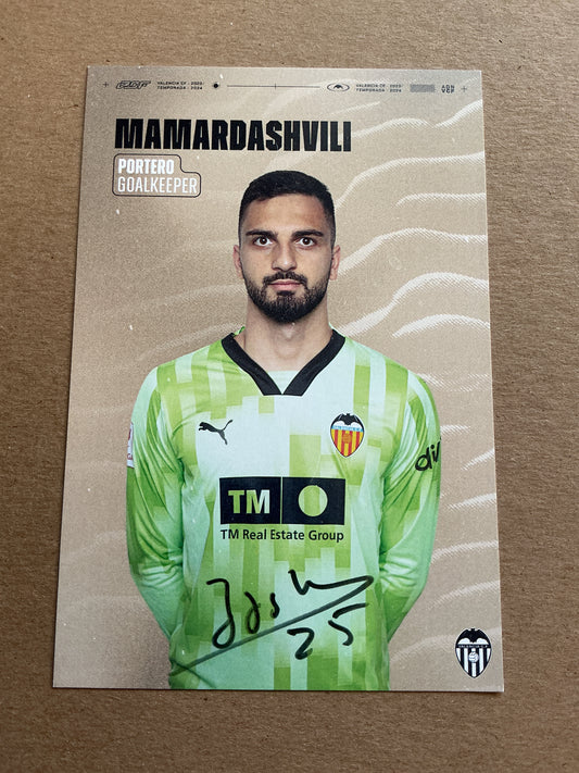 Giorgi Mamardashvili, Georgia 🇬🇪 Valencia CF 2023/24 hand signed