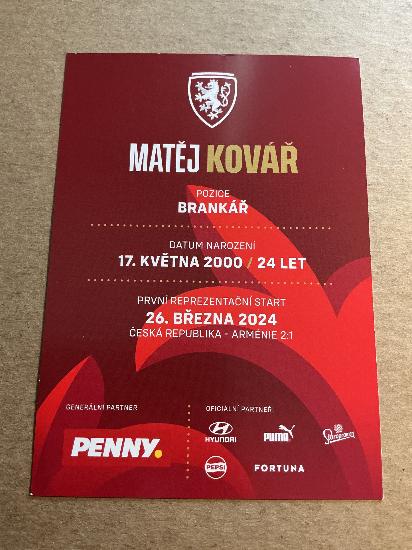 Matej Kovar, Czech Republic 🇨🇿 2023 hand signed