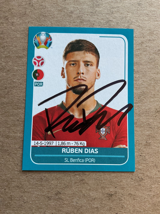 Rúben Dias, Portugal 🇵🇹 UEFA Euro 2020 Panini hand signed